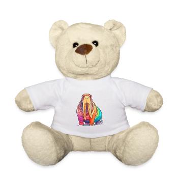 Walrus Colorful Watercolor Cartoon Kawaii Animal - Teddy Bear - white - Front