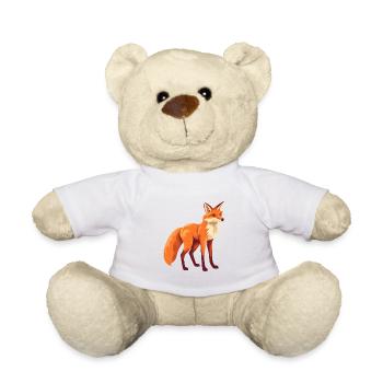 Fuchs Buntes Aquarell Cartoon Kawaii Tier - Teddy - Weiß - Vorne