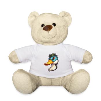Ente buntes Aquarell Cartoon Kawaii Tier - Teddy - Weiß - Vorne