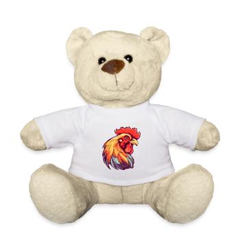 Huhn buntes Aquarell Cartoon Kawaii Tier - Teddy - Weiß - Vorne