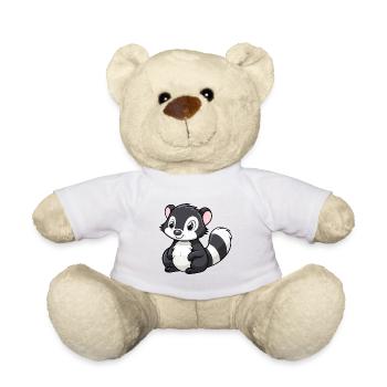 Stinktier niedliche Karikatur Kawaii Aquarell Tier Haustier - Teddy - Weiß - Vorne