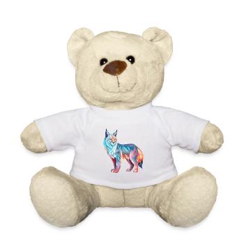 Luchs Buntes Aquarell Cartoon Kawaii Tier - Teddy - Weiß - Vorne