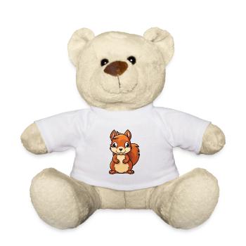 Squirrel Cute Cartoon Kawaii Watercolor Animal Pet - Teddy Bear - white - Front