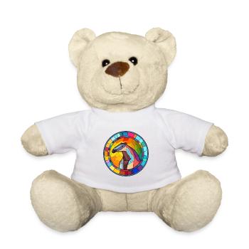 Fourmilier vitrail coloré dessin animé Kawaii Ani - Nounours - blanc - Devant