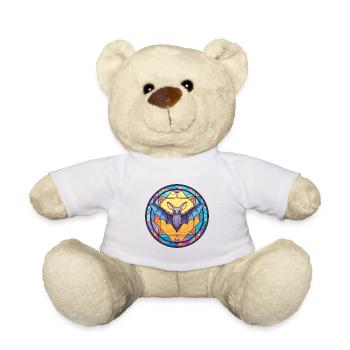 Bat Stained Glass Colorful Cartoon Kawaii Animal - Teddy Bear - white - Front