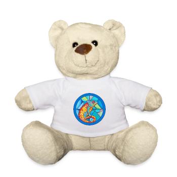 Chameleon Stained Glass Colorful Cartoon Kawaii An - Teddy Bear - white - Front