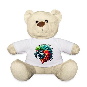 Papagei in Polygon Design Bunt - Teddy - Weiß - Vorne
