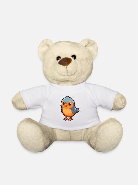 Oiseau Mignon Dessin Animé Kawaii Aquarelle Animal De Compagnie - Nounours - blanc