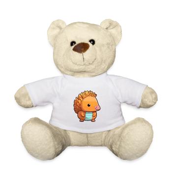 Tatou mignon dessin animé kawaii aquarelle Animal Pe - Nounours - blanc - Devant