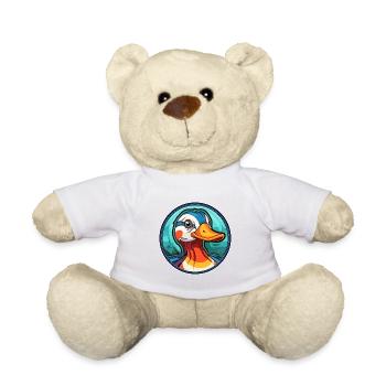 Mandarinente Buntglas Bunte Karikatur Kawai - Teddy - Weiß - Vorne