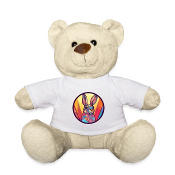 Kaninchen Buntes Glas Bunte Karikatur Kawaii Anima - Teddy - Weiß - Vorne