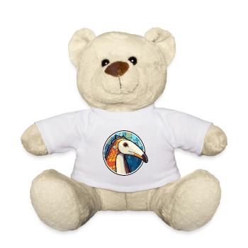 Fourmilier Vitrail Coloré Dessin animé Kawaii Ani - Nounours - blanc - Devant