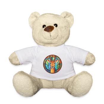 Impala Buntglas Bunte Karikatur Kawaii Anima - Teddy - Weiß - Vorne