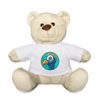 Pfau Buntglas Bunte Karikatur Kawaii Anim - Teddy - Weiß - Vorne