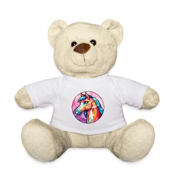 Ponny vitrail coloré dessin animé Kawaii Animal - Nounours - blanc - Devant