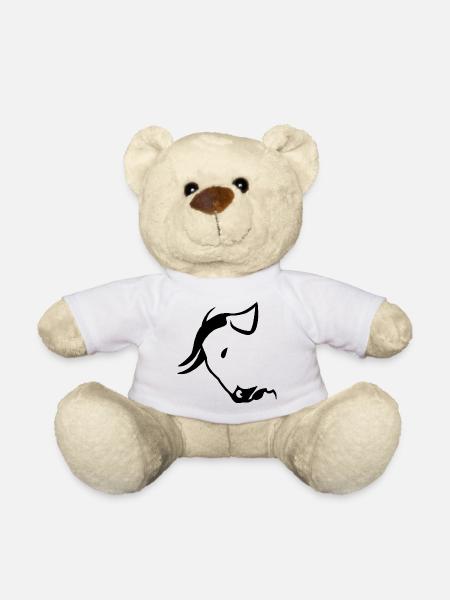 Schwarzer Stierkopf - Teddy - Weiß
