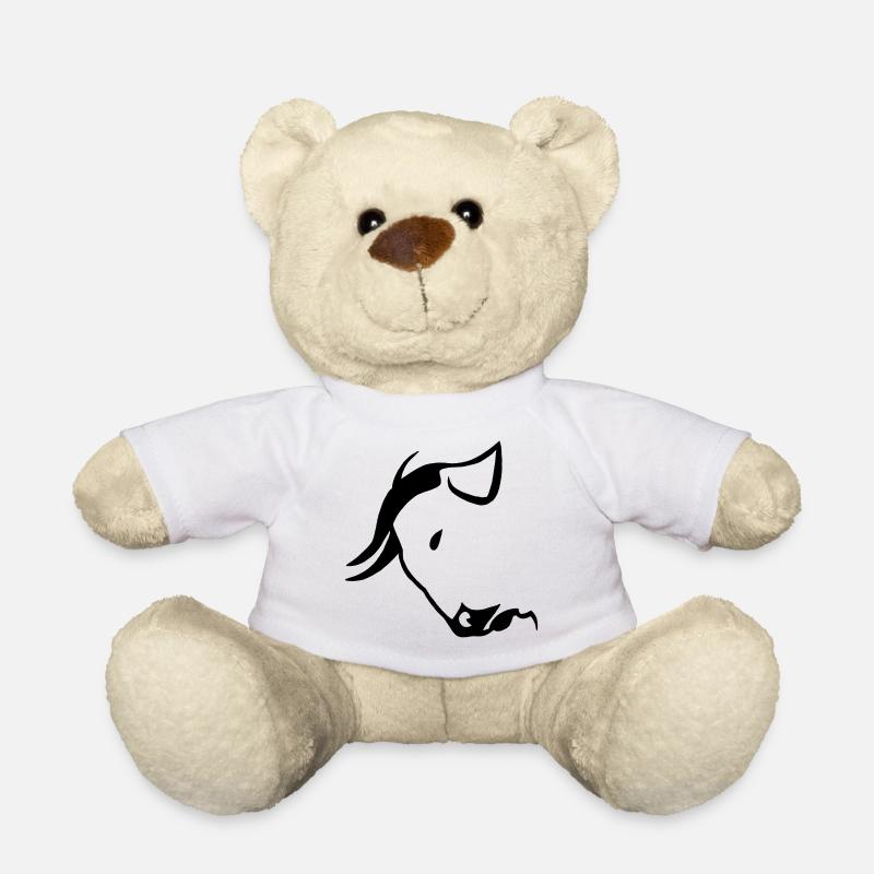 Schwarzer Stierkopf - Teddy - Weiß