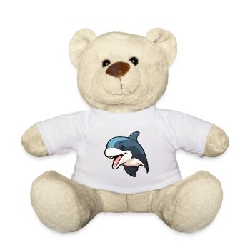 Orca Cute Happy Kawaii Cartoon Clipart Animal - Teddy Bear - white - Front