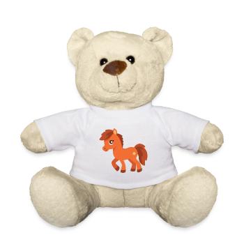 pferd niedlich glücklich kawaii cartoon clipart tier - Teddy - Weiß - Vorne