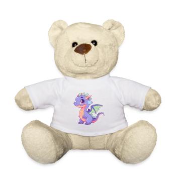 Drache Niedlich Glücklich Kawaii Cartoon Clipart Tier - Teddy - Weiß - Vorne