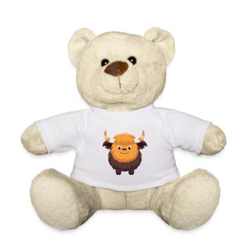 Yak Mignon Heureux Kawaii Cartoon Clipart Animal - Nounours - blanc - Devant