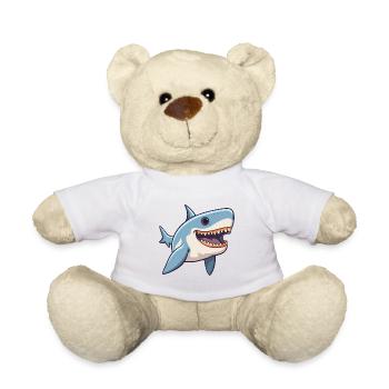 Requin mignon heureux kawaii dessin animé Clipart Animal - Nounours - blanc - Devant