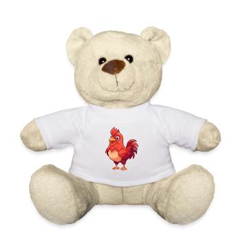 Hahn Niedlich Glücklich Kawaii Cartoon Clipart Tier - Teddy - Weiß - Vorne