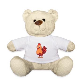 Hahn Niedlich Glücklich Kawaii Cartoon Clipart Tier - Teddy - Weiß - Vorne