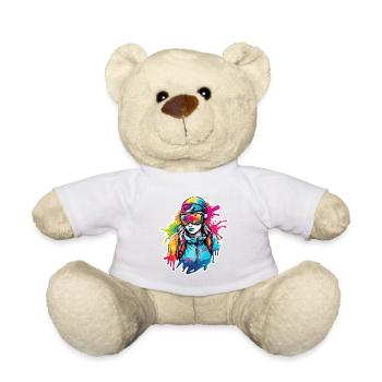 Snowboarder / Winter Sports / Piste / Snow / Alps - Teddy Bear - white - Front