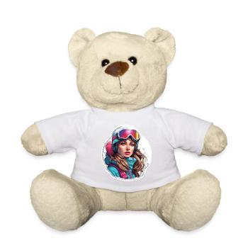 Snowboarder / Winter Sports / Piste / Snow / Alps - Teddy Bear - white - Front