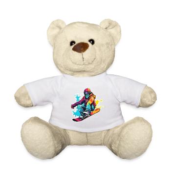 Snowboarder / Winter Sports / Piste / Snow / Alps - Teddy Bear - white - Front