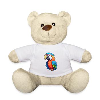 Papagei süßes glückliches Kawaii Cartoon Clipart Tier - Teddy - Weiß - Vorne