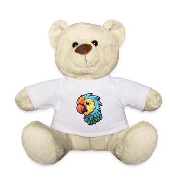 Papagei süßes glückliches Kawaii Cartoon Clipart Tier - Teddy - Weiß - Vorne