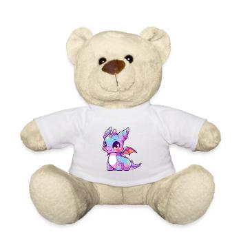 Drache Niedlich Glücklich Kawaii Cartoon Clipart Tier - Teddy - Weiß - Vorne