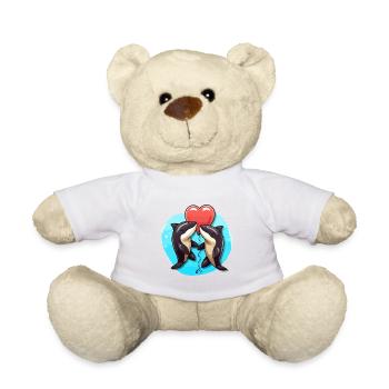 Orcas Kawaii Cartoon Pet Playing With Balloons - Teddy Bear - white - Front