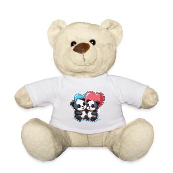 Panda Kawaii Cartoon Pet Playing With Balloons - Teddy Bear - white - Front