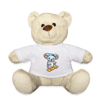 Drôle Koala Kawaii Cartoon Pet Jouant Skateboard - Nounours - blanc - Devant