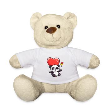 Panda Kawaii Cartoon Pet Playing With Balloons - Teddy Bear - white - Front