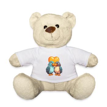 Eagles Kawaii Cartoon Haustier spielt mit Luftballons - Teddy - Weiß - Vorne