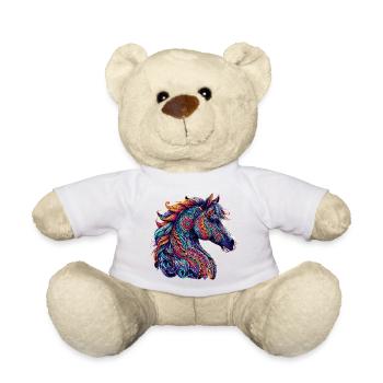 Cheval décoré de Mandalas - Nounours - blanc - Devant