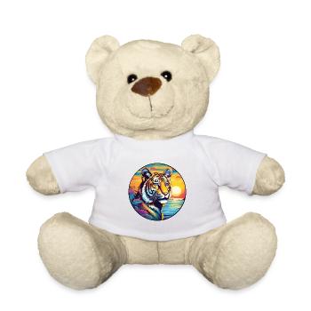 Liger hybride Lion tigre chat aquarelle dessin animé animal de compagnie - Nounours - blanc - Devant