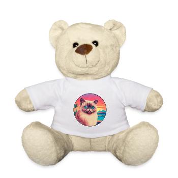 Himalaya-Katzenrasse, Aquarell-Cartoon-Kawaii-Haustier - Teddy - Weiß - Vorne