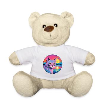 Korat chat race aquarelle dessin animé Kawaii animal de compagnie - Nounours - blanc - Devant