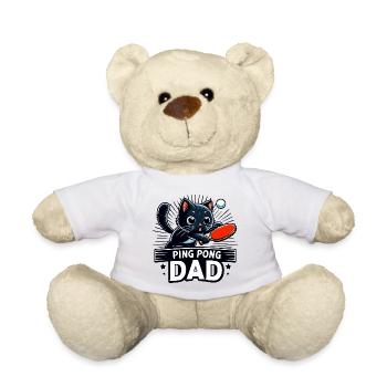 Table Tennis Katze Pingpong Black Cat Dad Outfit - Teddy - Weiß - Vorne