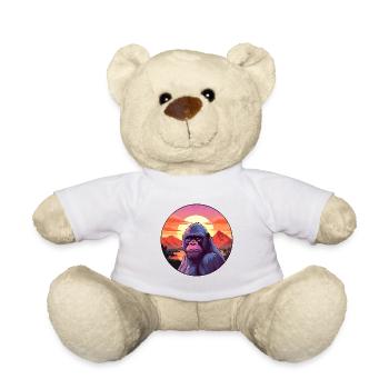 Ape Colorful Watercolor Cartoon Kawaii Animal - Teddy Bear - white - Front