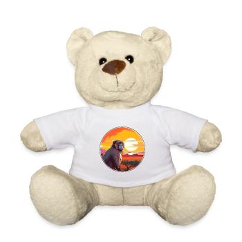 Baboon Colorful Watercolor Cartoon Kawaii Animal - Teddy Bear - white - Front