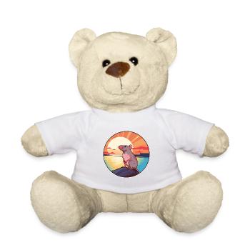 Rat Colorful Watercolor Cartoon Kawaii Animal - Teddy Bear - white - Front