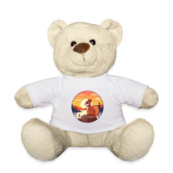 Eichhörnchen buntes Aquarell Cartoon Kawaii Tier - Teddy - Weiß - Vorne