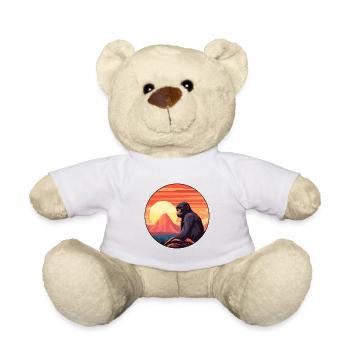 Bonobo Colorful Watercolor Cartoon Kawaii Animal - Teddy Bear - white - Front