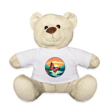 Papillon Aquarelle Colorée Dessin Animé Kawaii Pet - Nounours - blanc - Devant